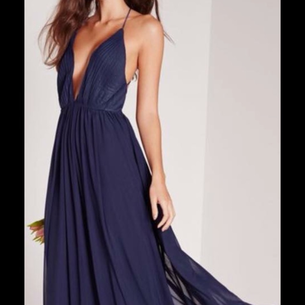 Navy Blue floor length formal dress